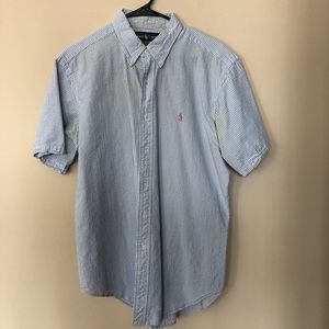 Men’s RL Seersucker Short Sleeved Button-Up